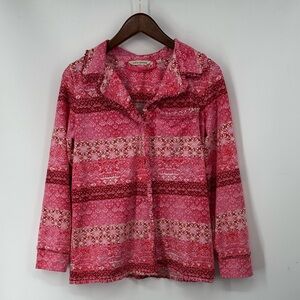 Soft Surroundings Pink and Red Pajama Top
